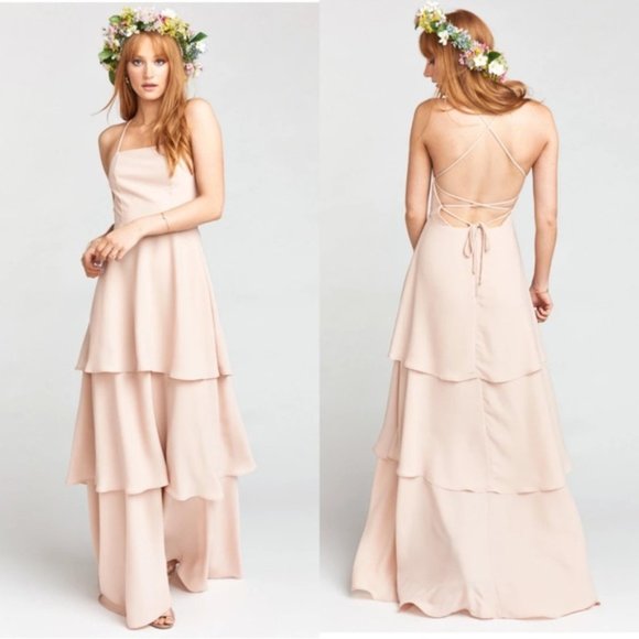 Show Me Your MuMu Dresses & Skirts - NWT SHOW ME YOUR MUMU Calypso Ruffle Blush Gown